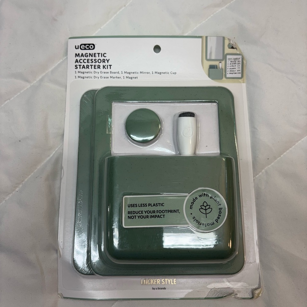 NWT U Brands 5ct U-ECO Locker Accessory Starter Kit Sage Green